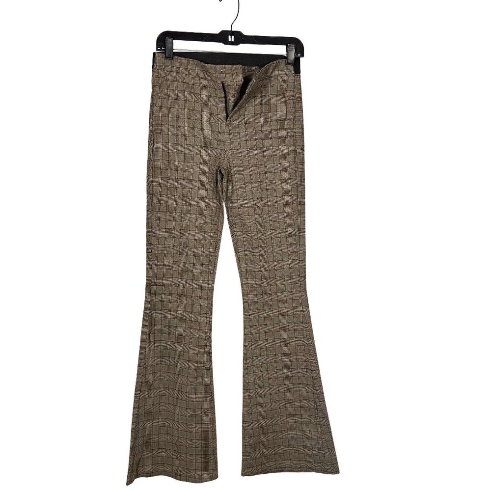 Shinestar Plaid Flare Pants Size Medium Y2K 70s Style